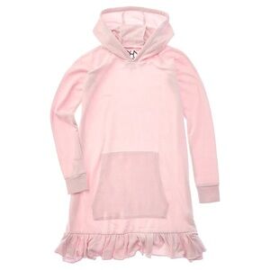 CHASER BRAND Long Sleeve LIGHT PINK Hooded Ruffle Hem Dress BNWT